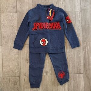 Marvel Spider-Man Kids Quarter Zip Sweatshirt and Sweatpants Set, Size 5, NWT